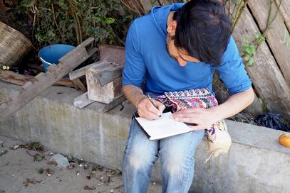 A textile artist in Chiapas